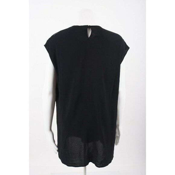 Max Mara Womens Renoir Blouse Top Shirt Cap sleeve Sz 14 L Black Made Italy NWT - Picture 5 of 7